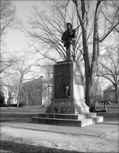 “Silent Sam” Confederate soldier monument. (Photo by Timothy J. McMillan.)